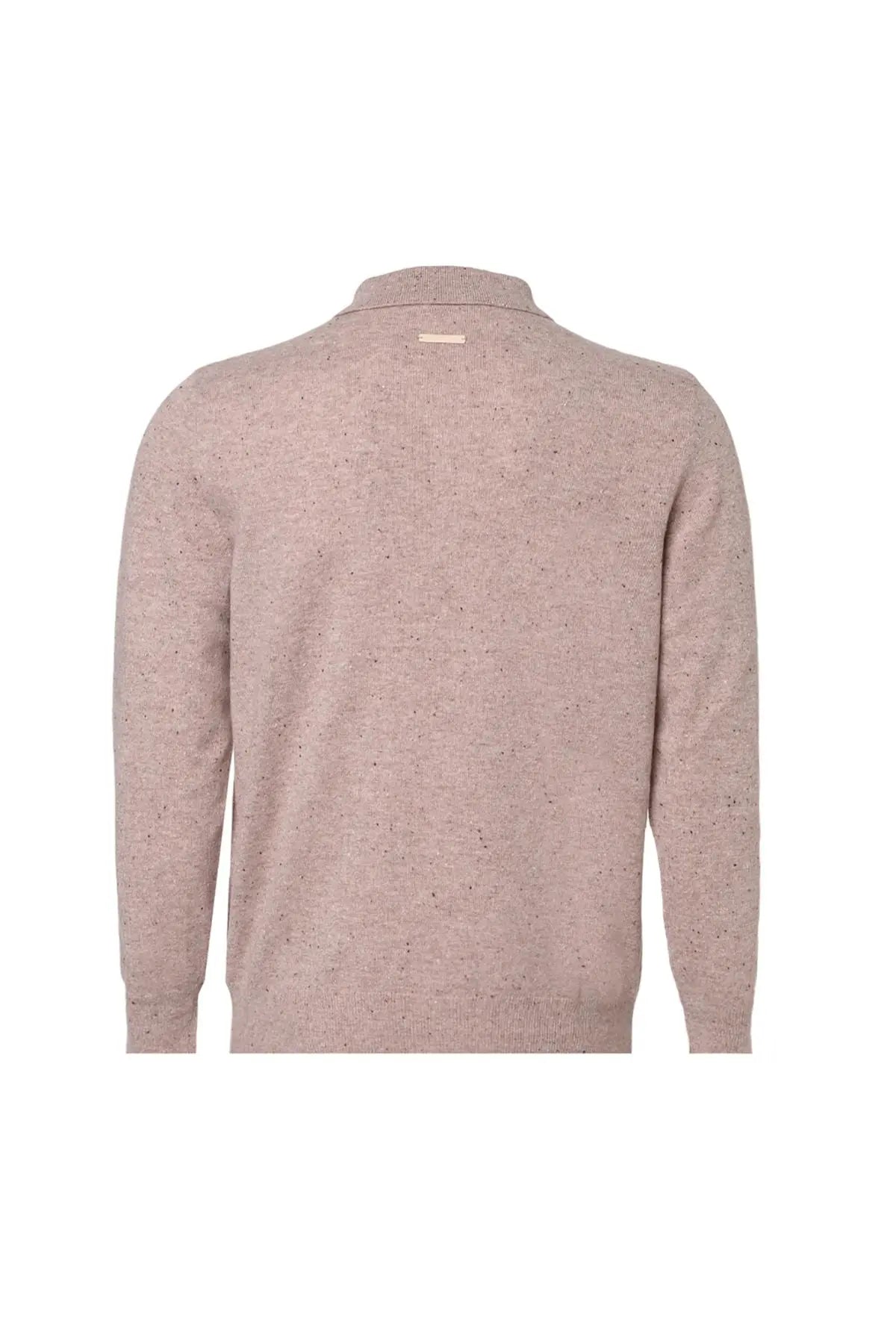 Vizon Saf Kamir Polo Yaka Uzun Kollu Erkek Kazak Silk and Cashmere