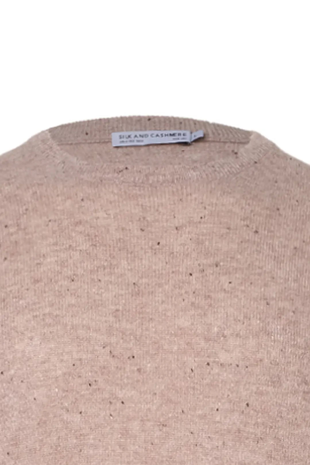 Vizon Saf Kamir Vincent Yuvarlak Yaka Uzun Kollu Erkek Kazak Silk and Cashmere