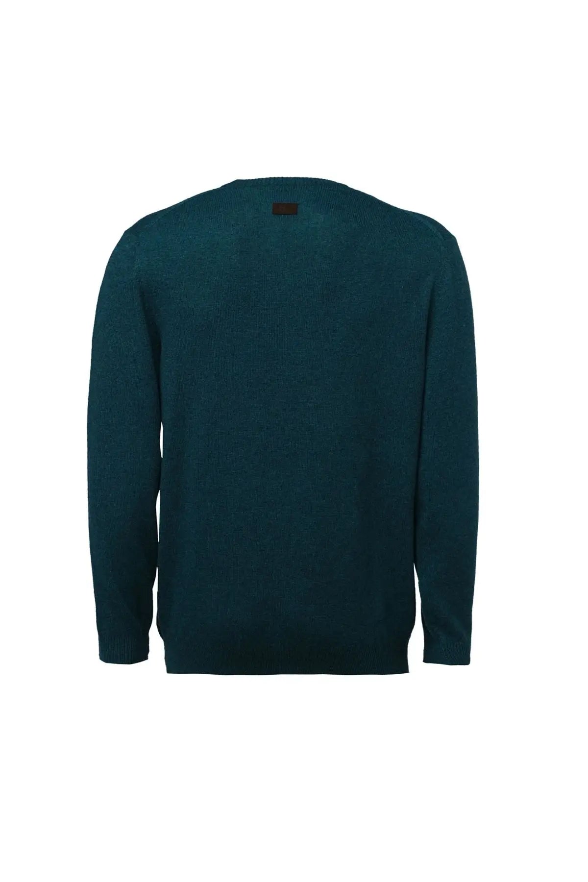 Yeşil Saf Kaşmir Yuvarlak Yaka Uzun Kollu Vincent Kazak Silk and Cashmere