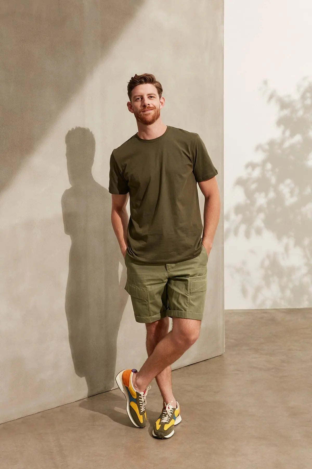 Yeşil & More Yuvarlak Yaka Kısa Kollu Erkek Tişört Silk and Cashmere