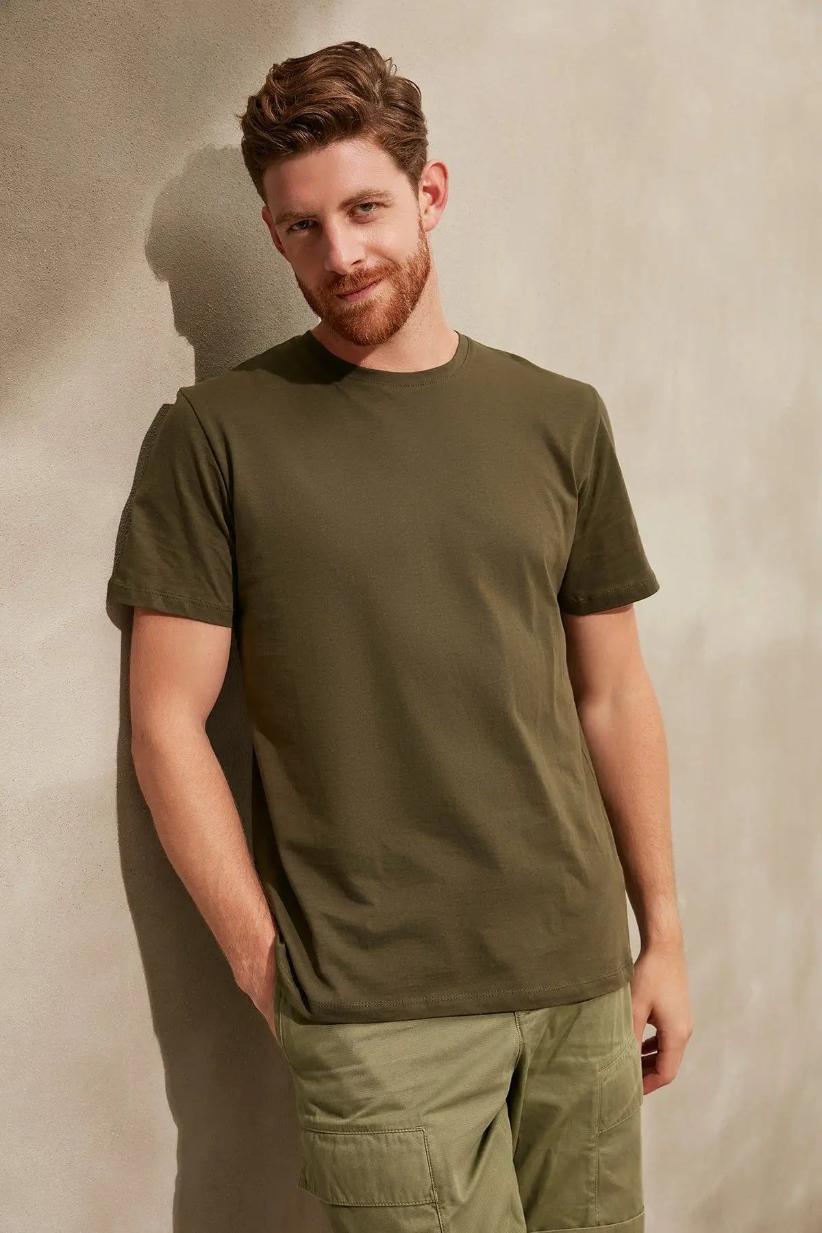 Yeşil & More Yuvarlak Yaka Kısa Kollu Erkek Tişört Silk and Cashmere