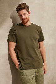 Yeşil & More Yuvarlak Yaka Kısa Kollu Erkek Tişört Silk and Cashmere