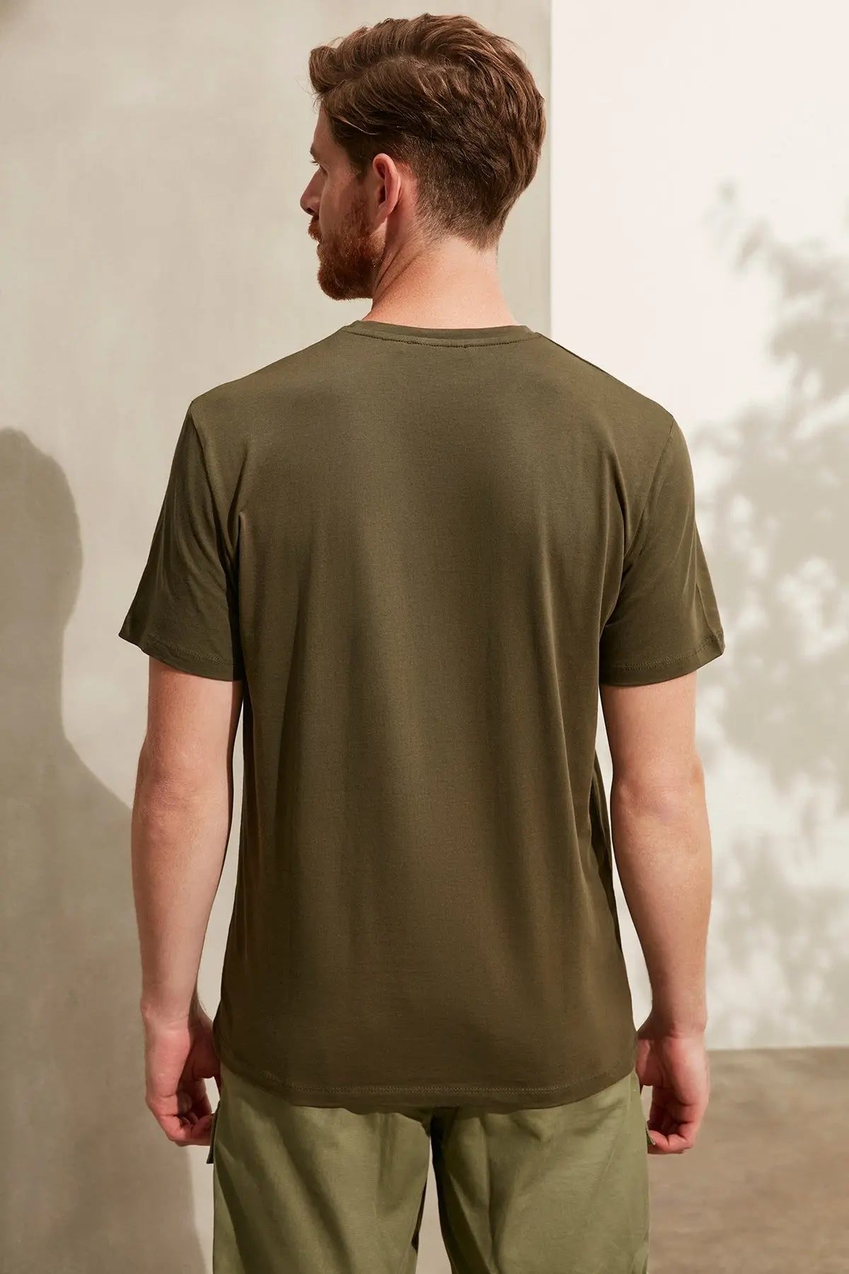 Yeşil & More Yuvarlak Yaka Kısa Kollu Erkek Tişört Silk and Cashmere