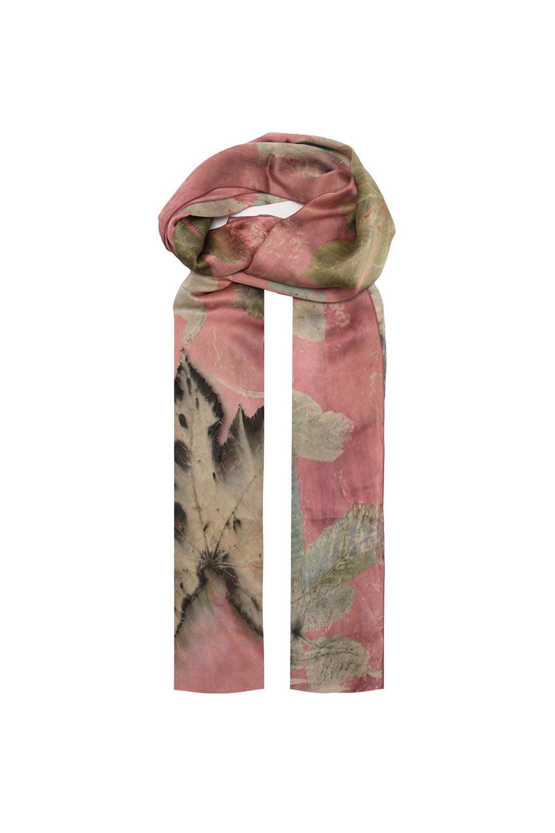 Pembe Saf İpek El Baskısı Ekolojik Şal  90 x 200 cm