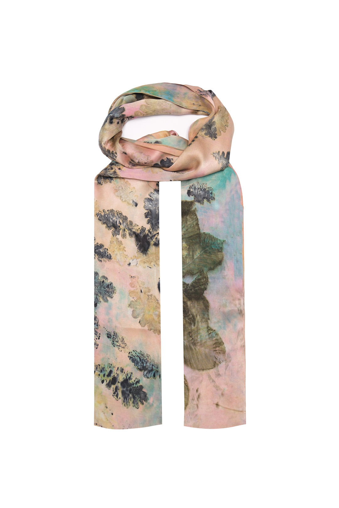 Somon Saf İpek El Baskısı Ekolojik Şal  90 x 200 cm