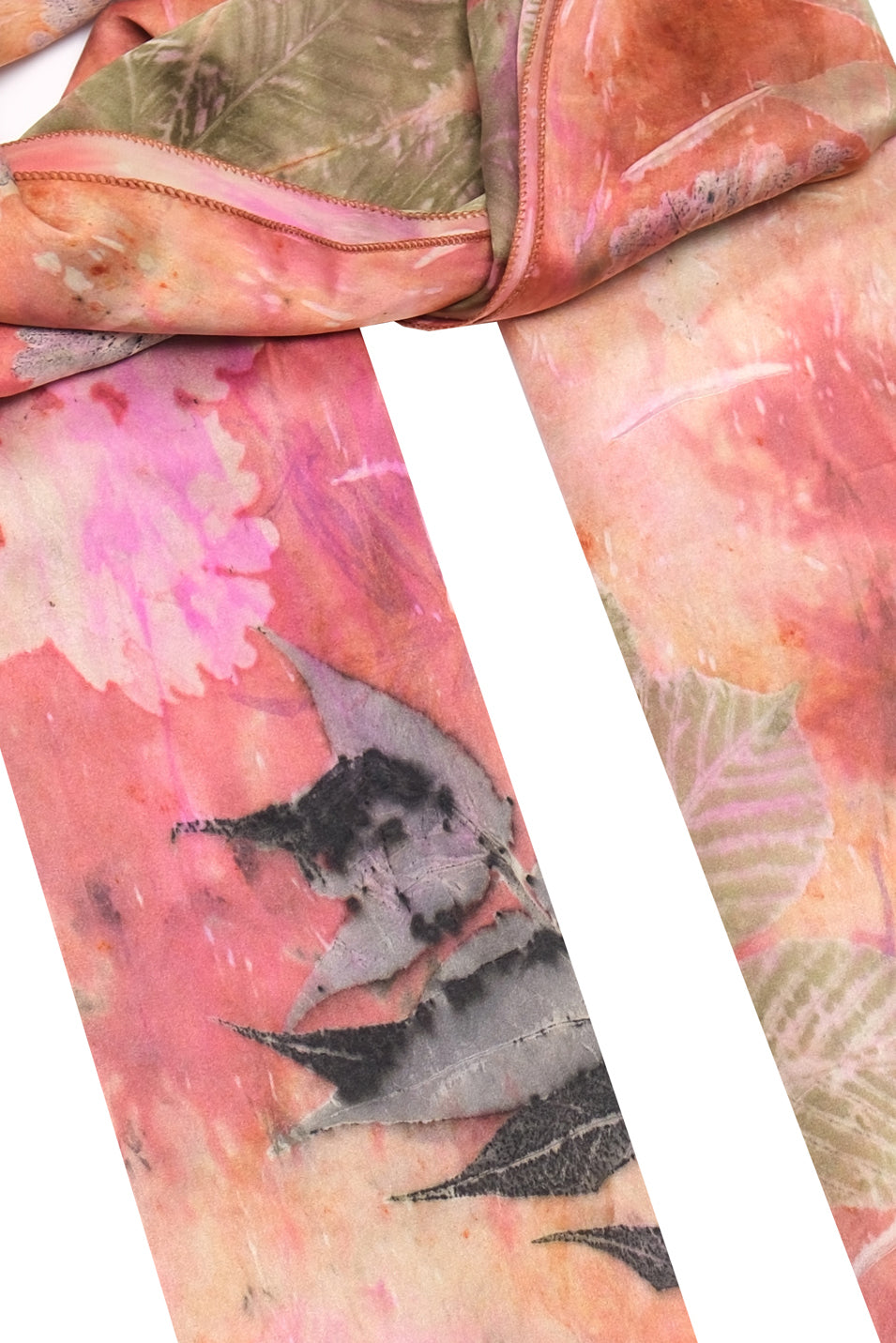 Tarçın Saf İpek El Baskısı Ekolojik Şal  90 x 200 cm