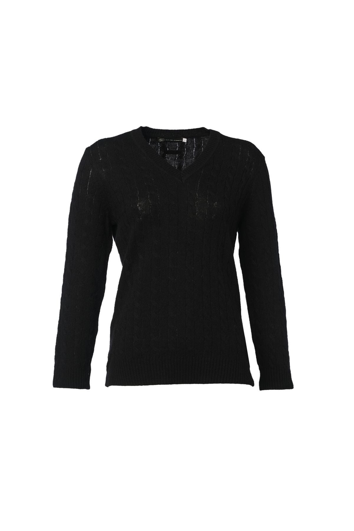 Siyah Kaşmir ve Yün Amelia Kadın Kazak