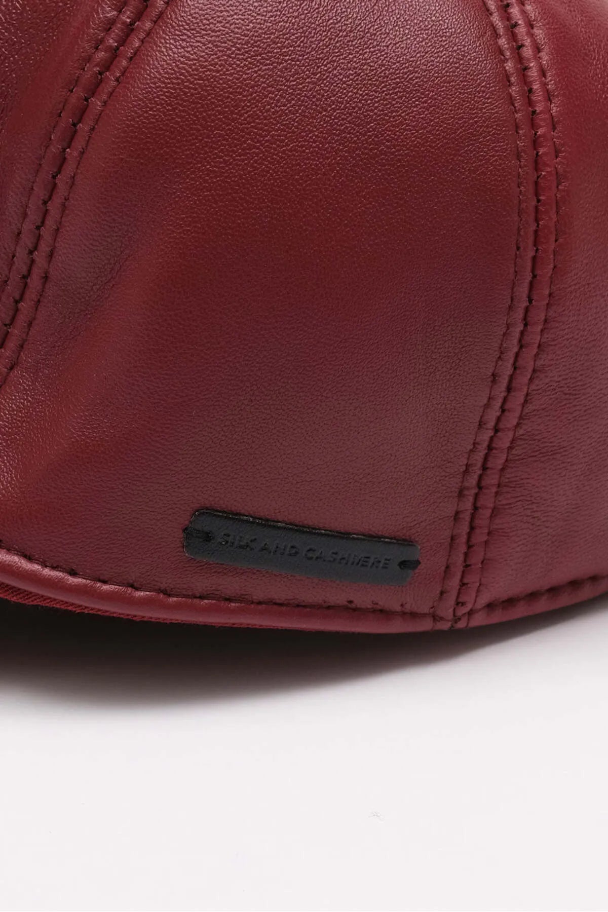 Bordo Infinity Deri Unisex Şapka