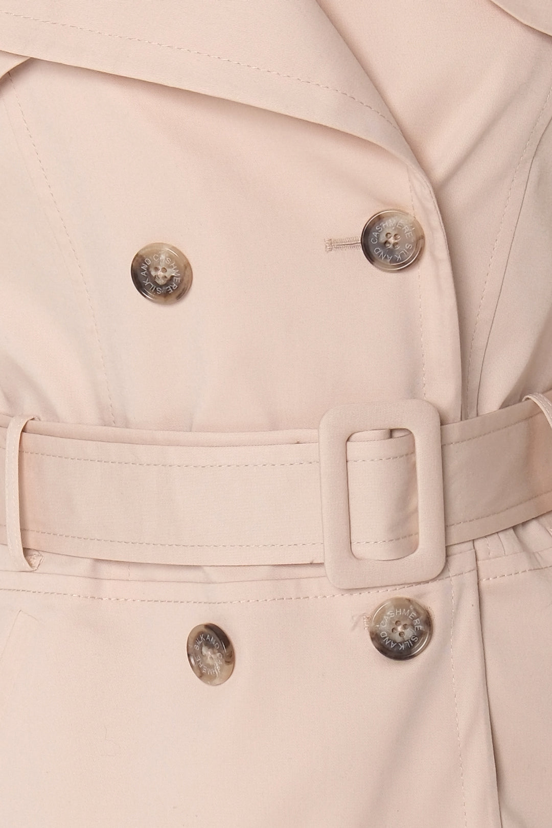 Bej Matilda Saf Pamuk Kadın Trençkot