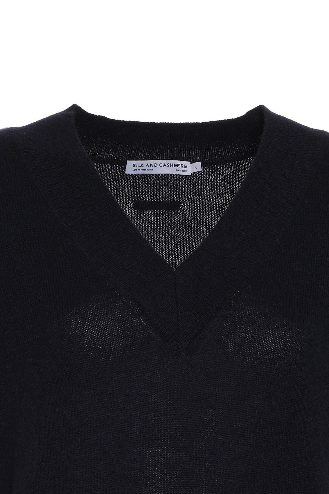 Lacivert Saf Kaşmir Kostir Derin V Yaka Rahat Kesim Kadın Triko