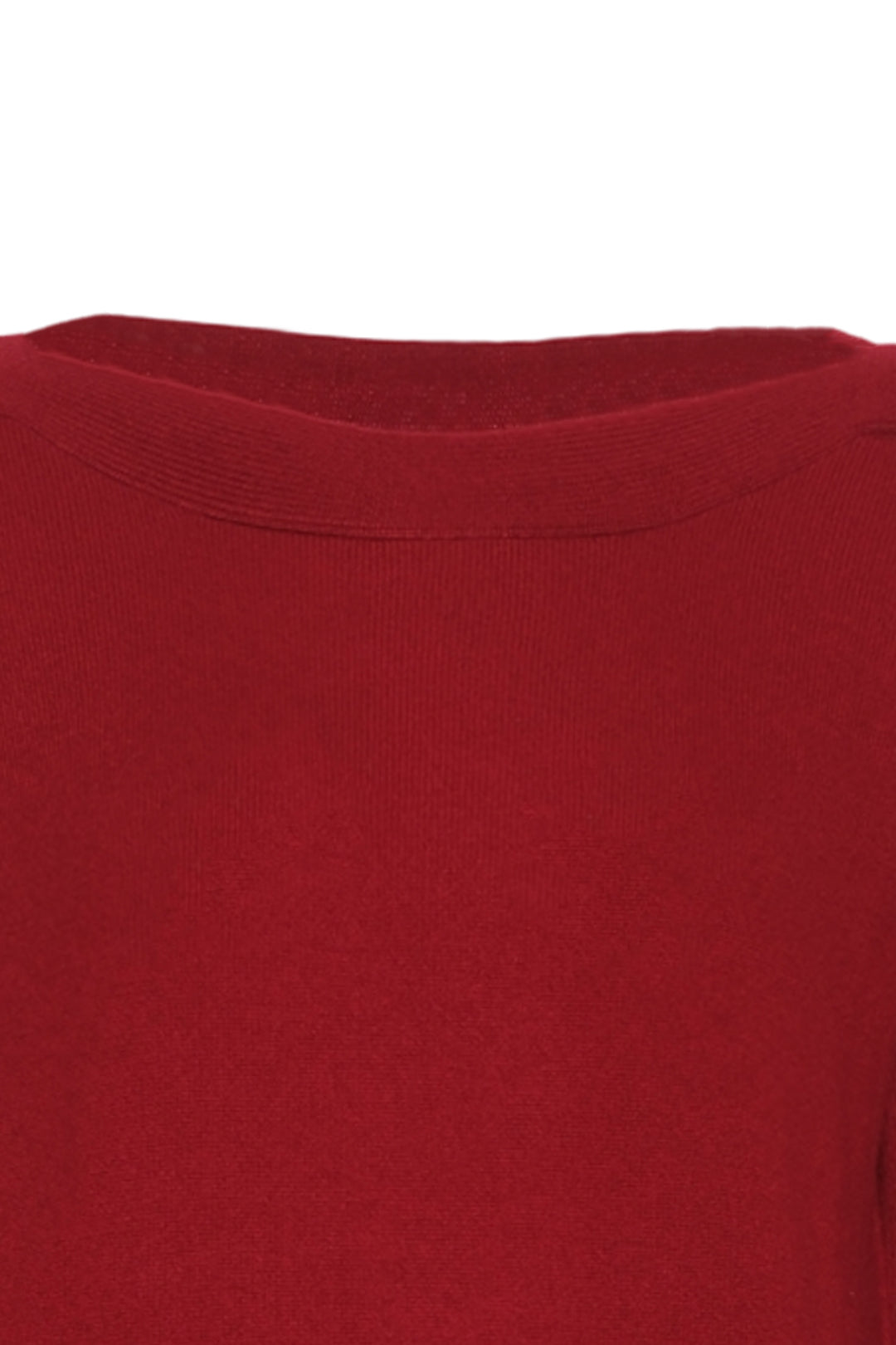 Bordo Saf Kaşmir Isabella Kayık Yaka Kadın Kazak