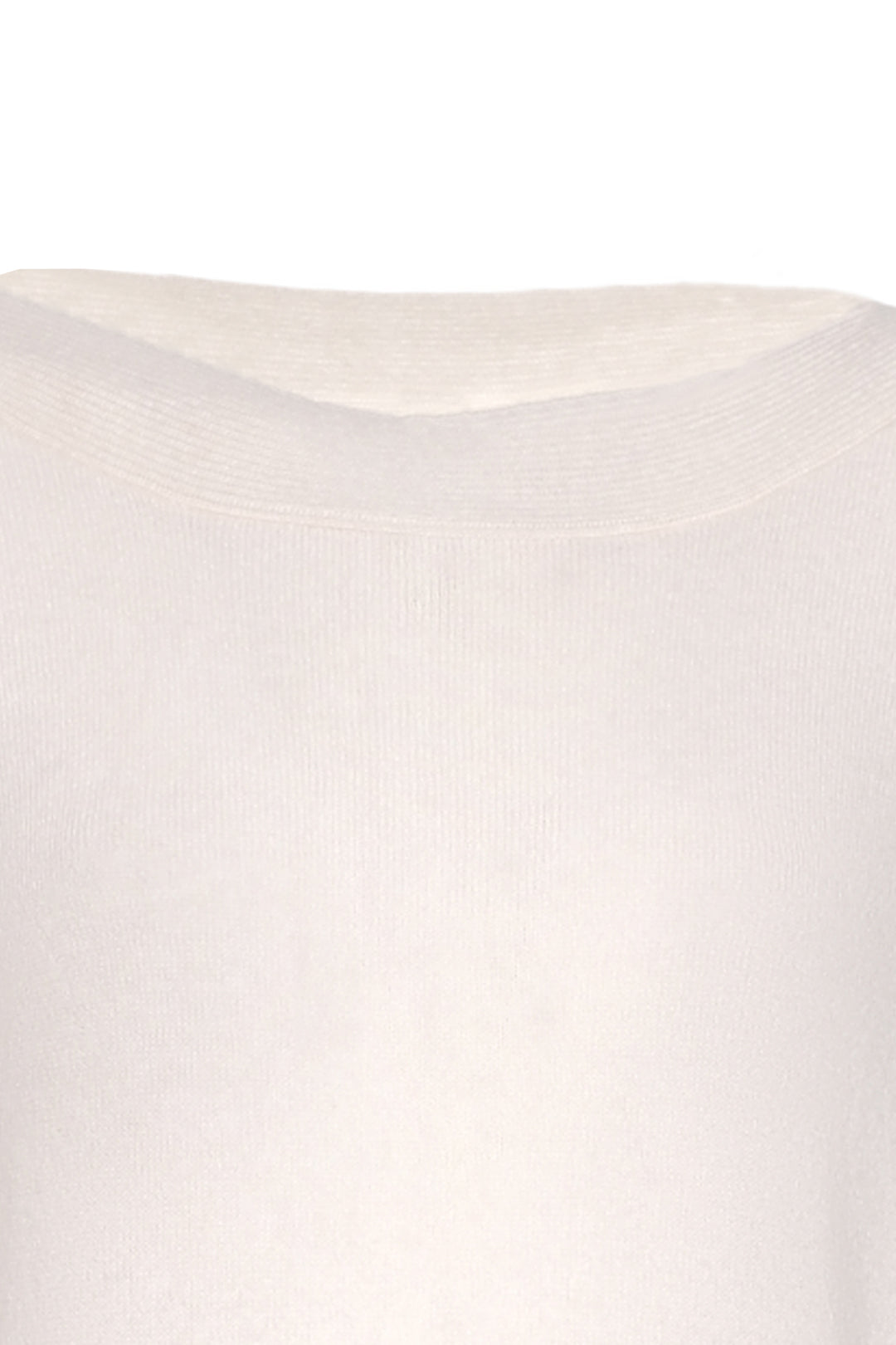 Beyaz Saf Kaşmir Isabella Kayık Yaka Kadın Kazak