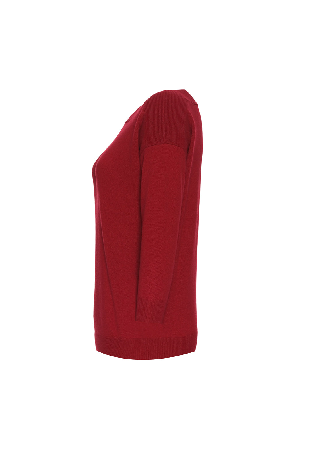 Bordo Saf Kaşmir Isabella Kayık Yaka Kadın Kazak