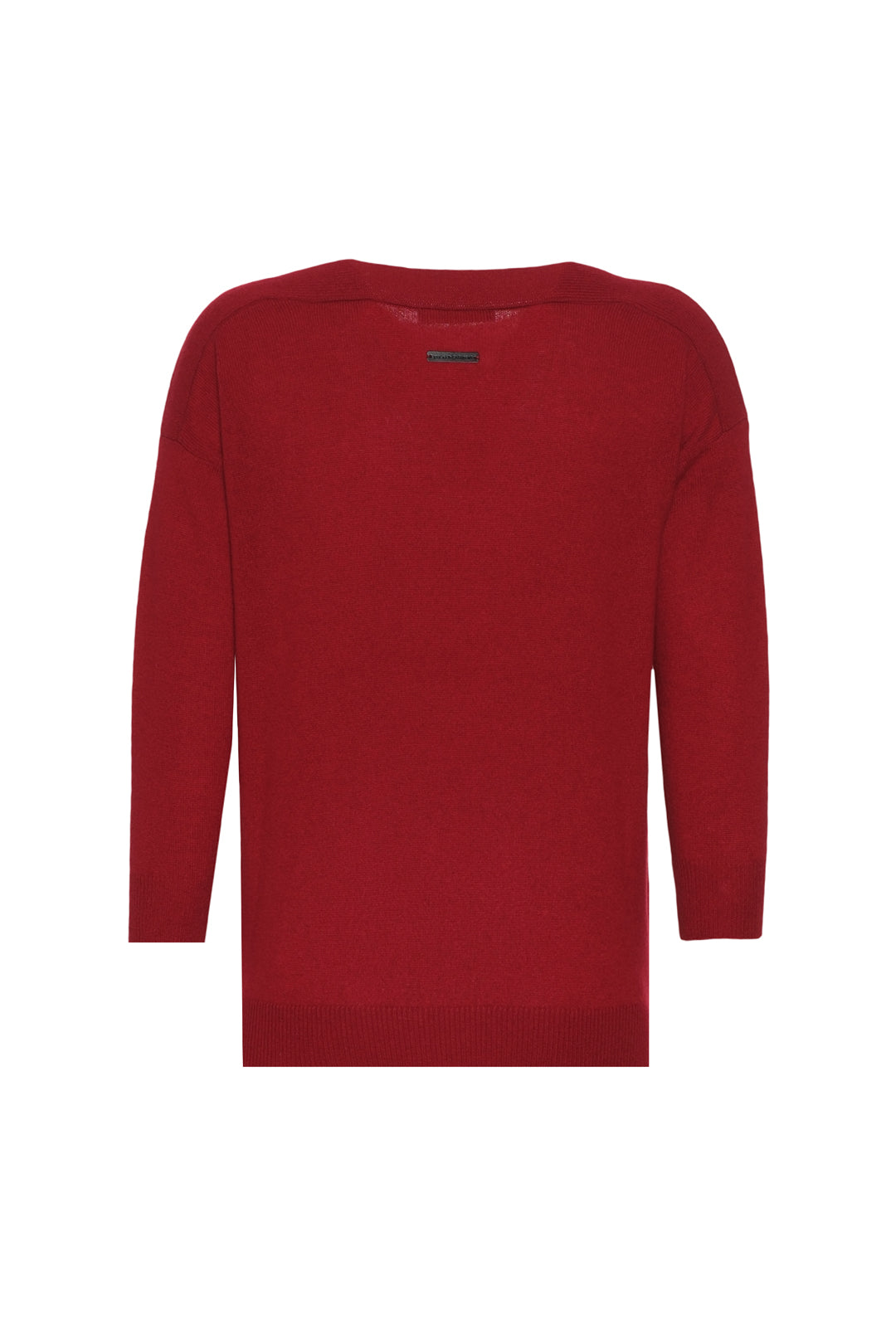 Bordo Saf Kaşmir Isabella Kayık Yaka Kadın Kazak