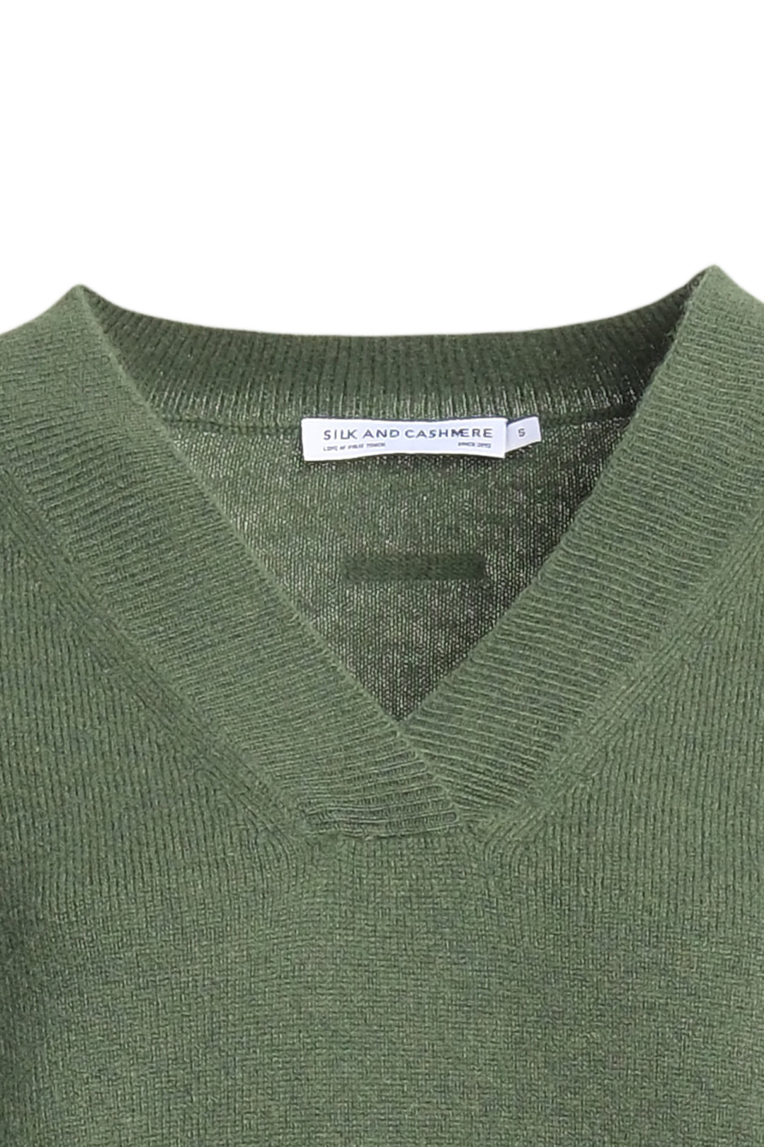 Yeşil Saf Kaşmir Isabella Derin V Yaka Kadın Kazak