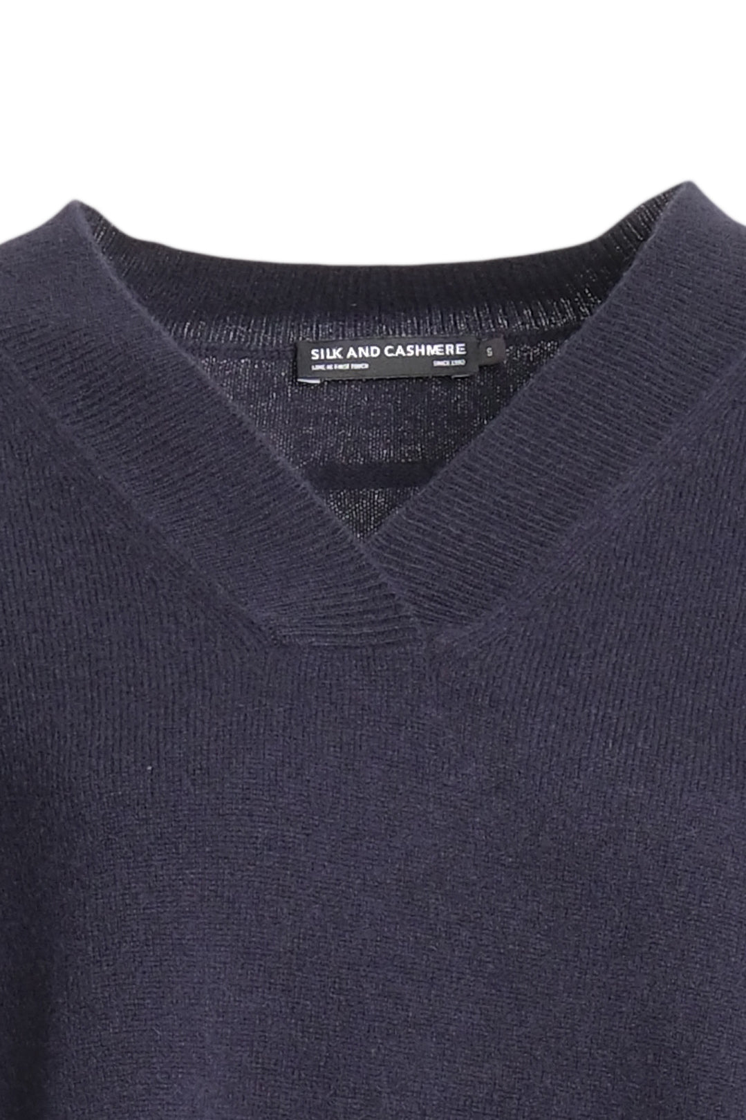 Lacivert Saf Kaşmir Isabella Derin V Yaka Kadın Kazak