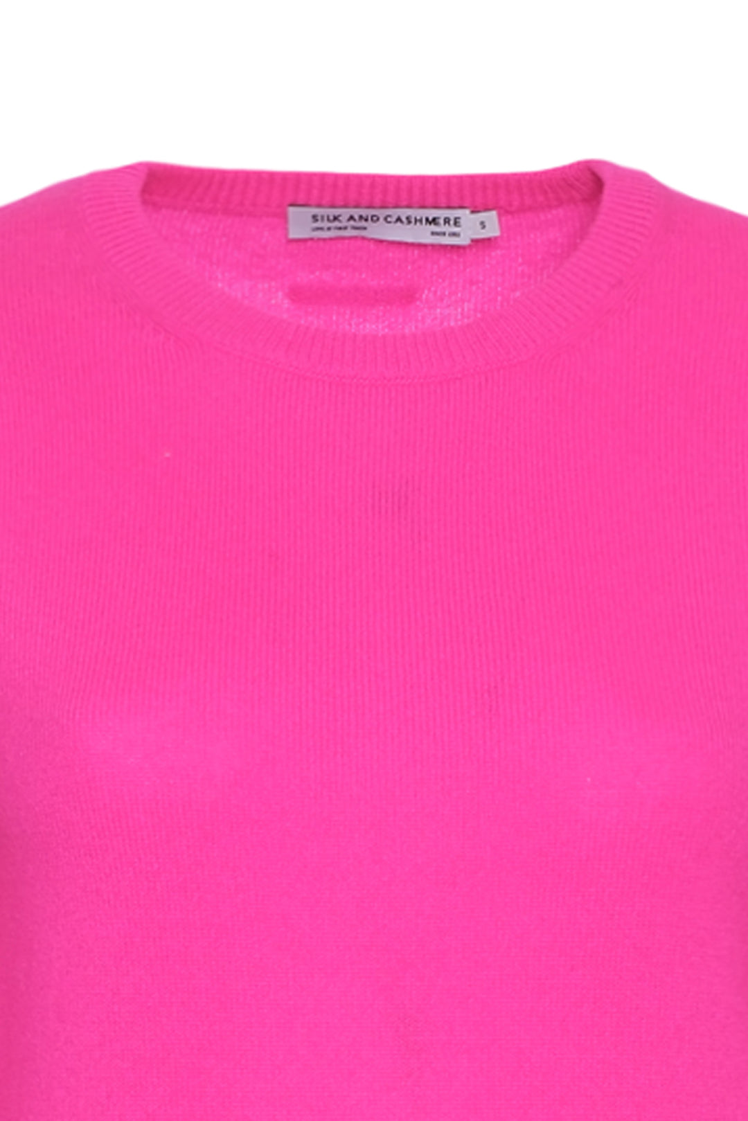 Neon Fuşya İtalyan Saf Kaşmir Franca Bisiklet Yaka Kadın Kazak