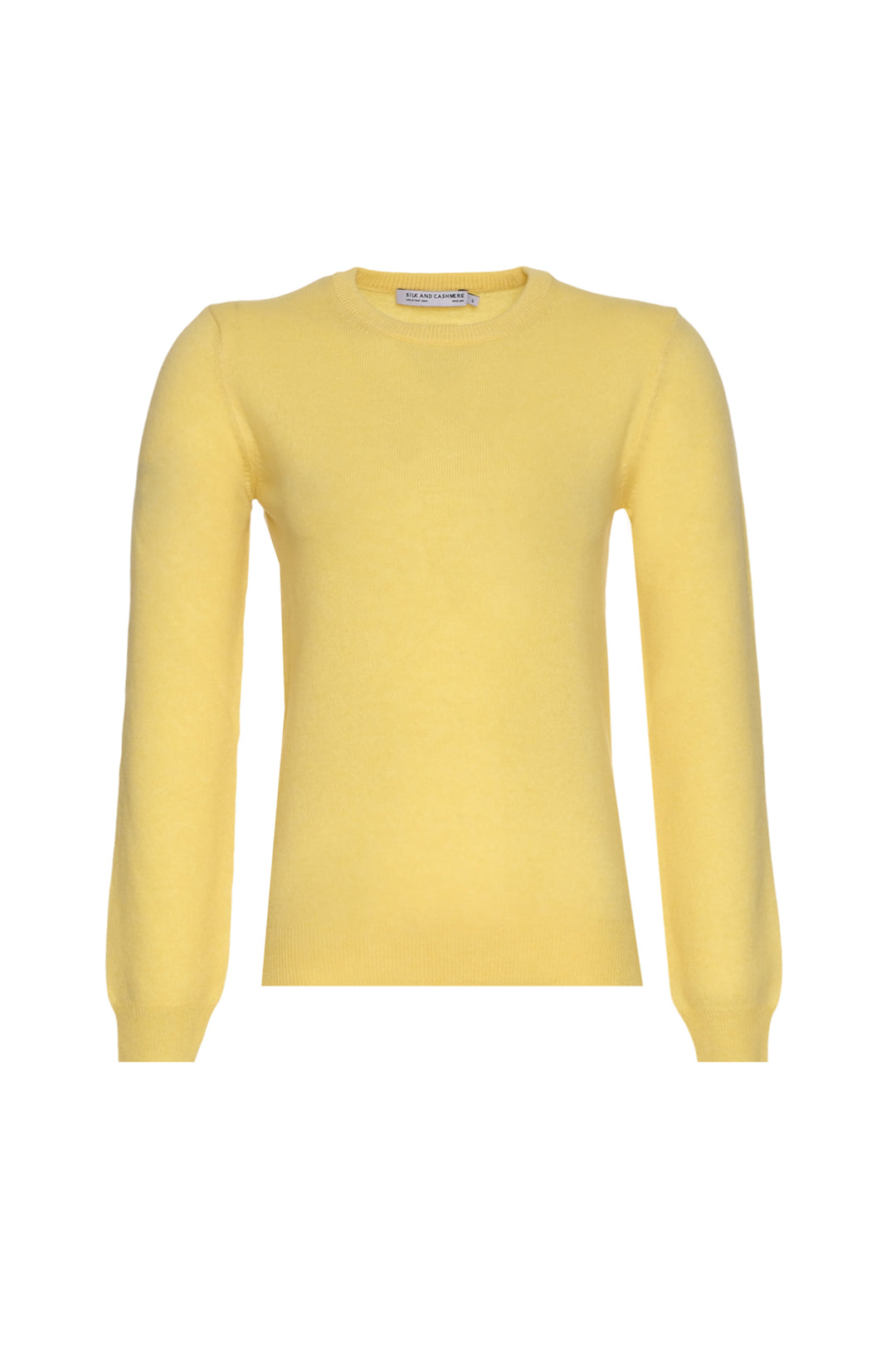 Sarı İtalyan Saf Kaşmir Franca Bisiklet Yaka Kadın Kazak