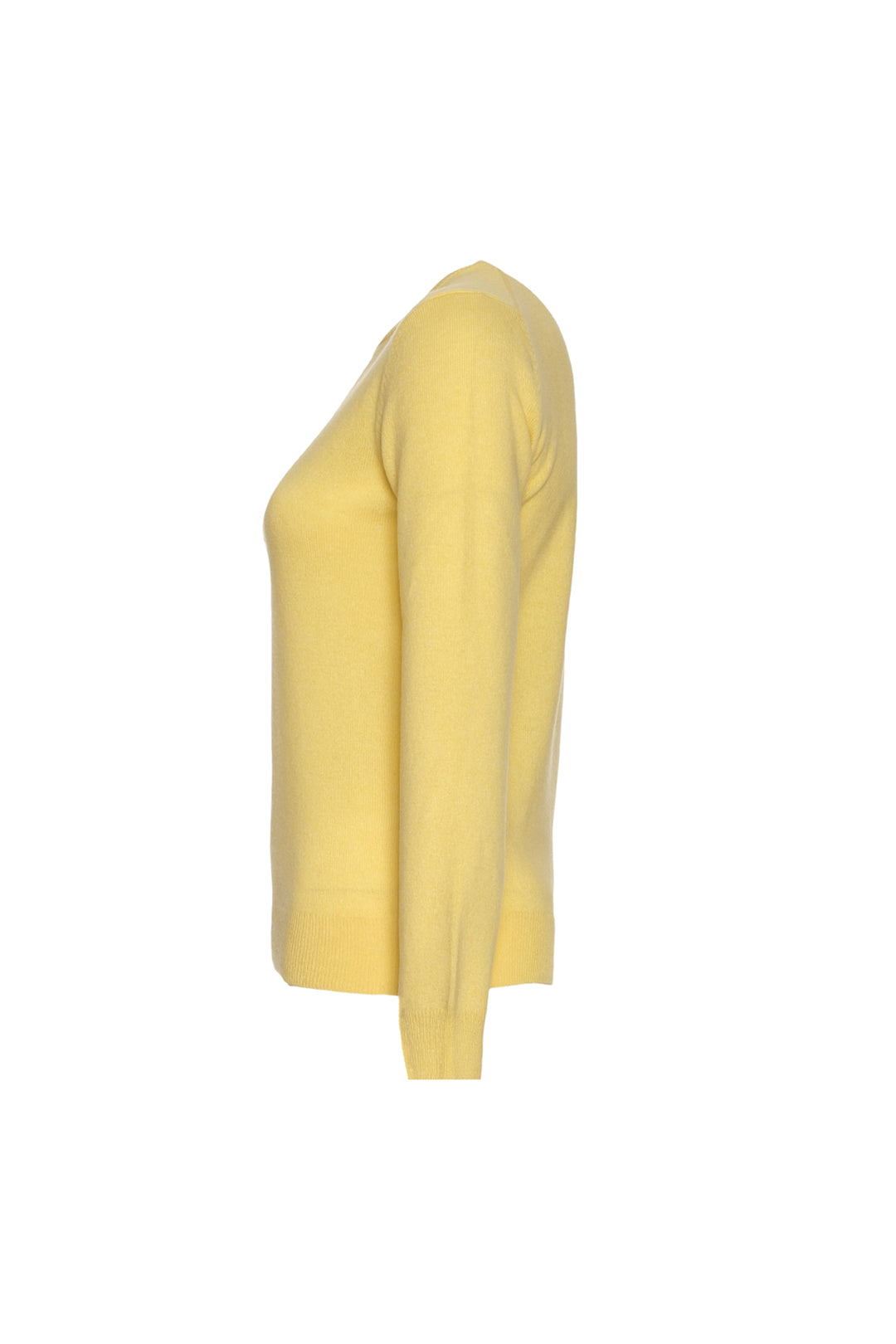 Sarı İtalyan Saf Kaşmir Franca Bisiklet Yaka Kadın Kazak