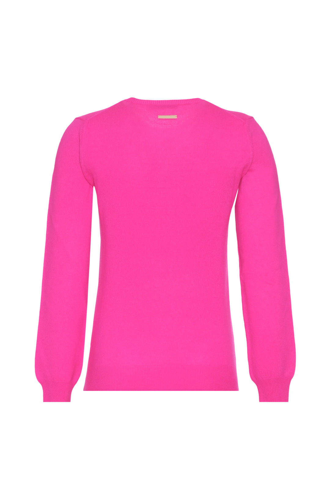 Neon Fuşya İtalyan Saf Kaşmir Franca Bisiklet Yaka Kadın Kazak