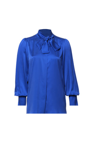 Mavi Saf İpek Cecilia Kadın Gömlek