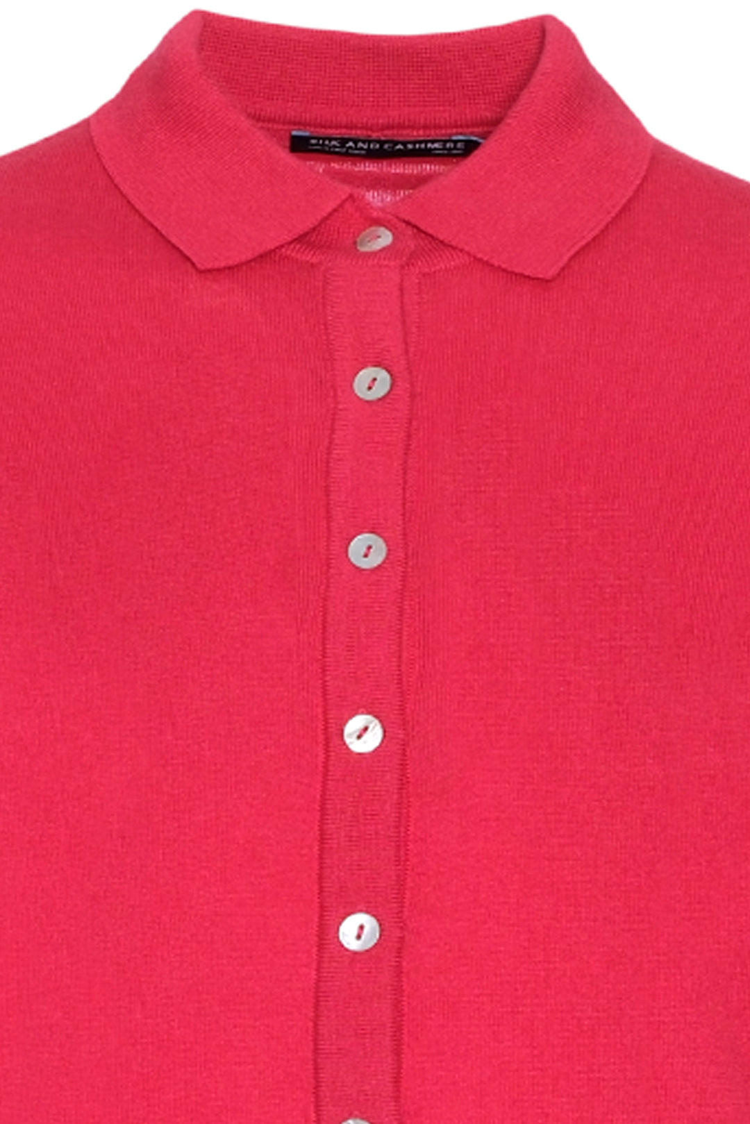 Kırmızı İpek Kaşmir Aleyna Polo Yaka Uzun Kollu Kadın Gömlek