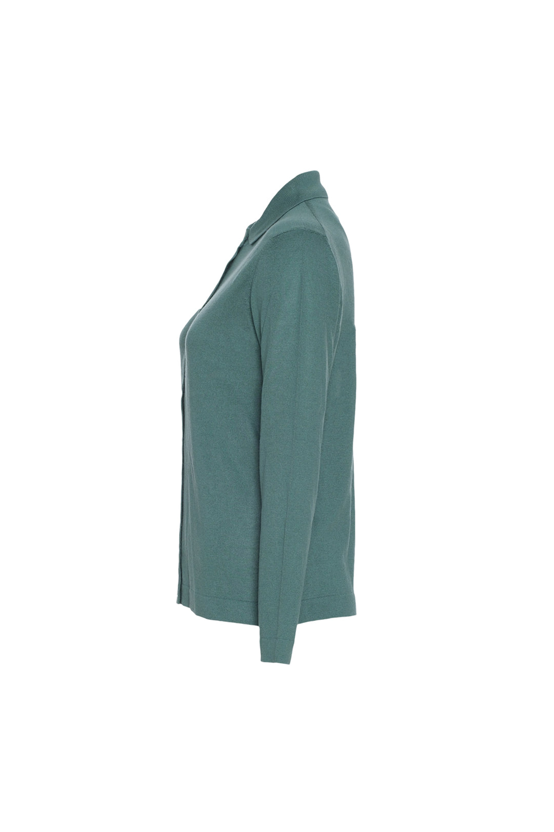 Yeşil İpek Kaşmir Aleyna Polo Yaka Uzun Kollu Kadın Gömlek