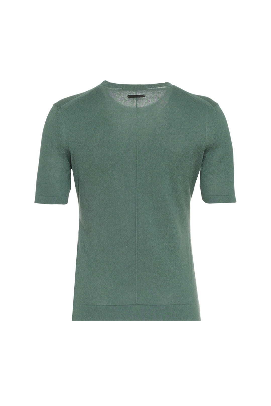 Yeşil İpek Kaşmir Aleyna Yuvarlak Yaka Kısa Kollu Kadın Triko