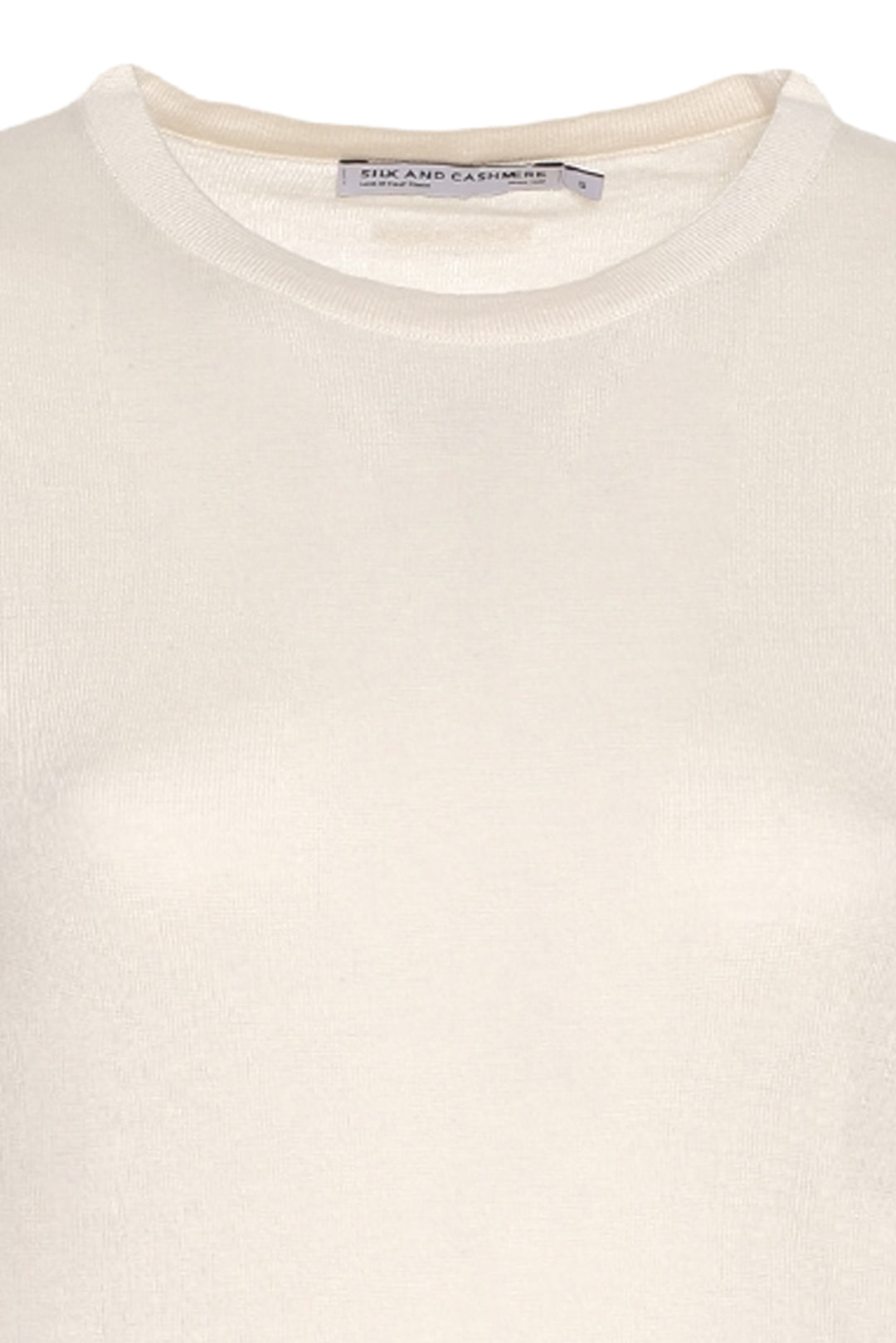 Ekru İpek Kaşmir Aleyna Yuvarlak Yaka Kaşık Kollu Kadın Triko