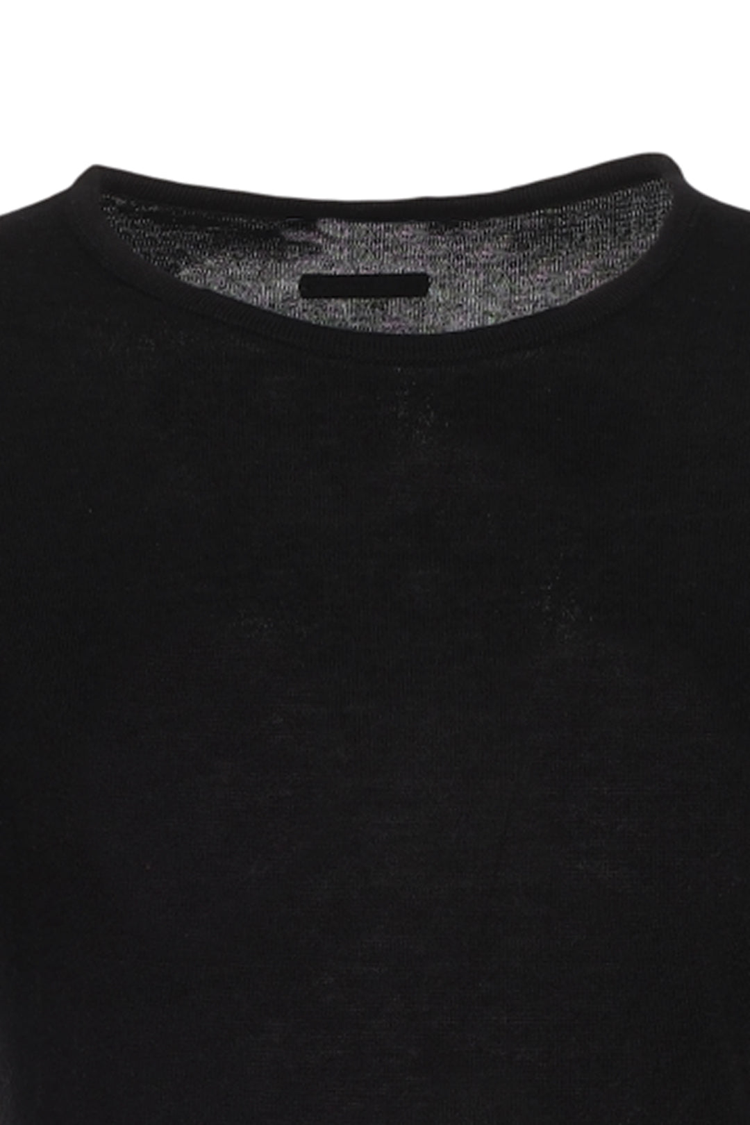 Siyah İpek Kaşmir Aleyna Yuvarlak Yaka Uzun Kollu Kadın Triko