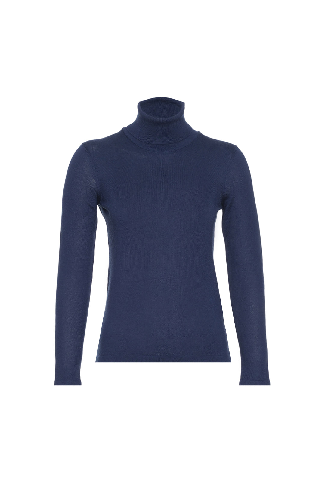 Lacivert İpek Kaşmir Aleyna Balıkçı Yaka Uzun Kollu Kadın Triko