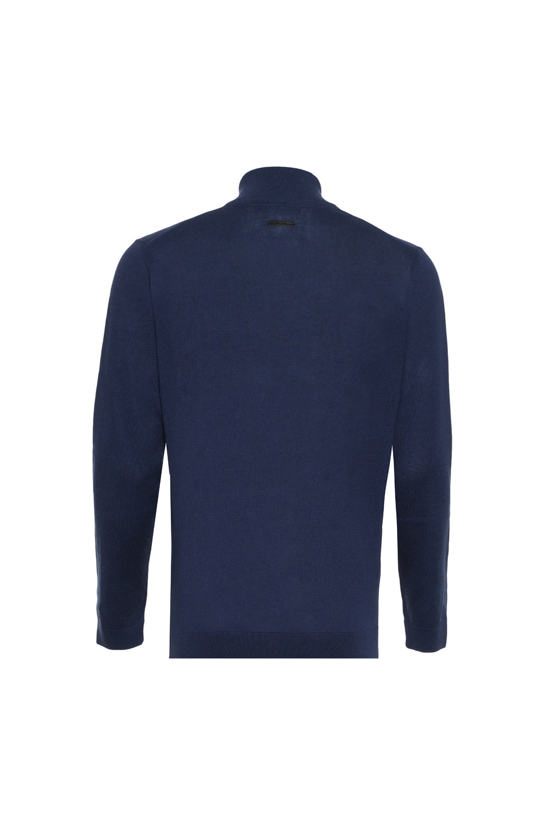 Lacivert İpek Kaşmir Utku Yarım Balıkçı Yaka Uzun Kollu Erkek Triko