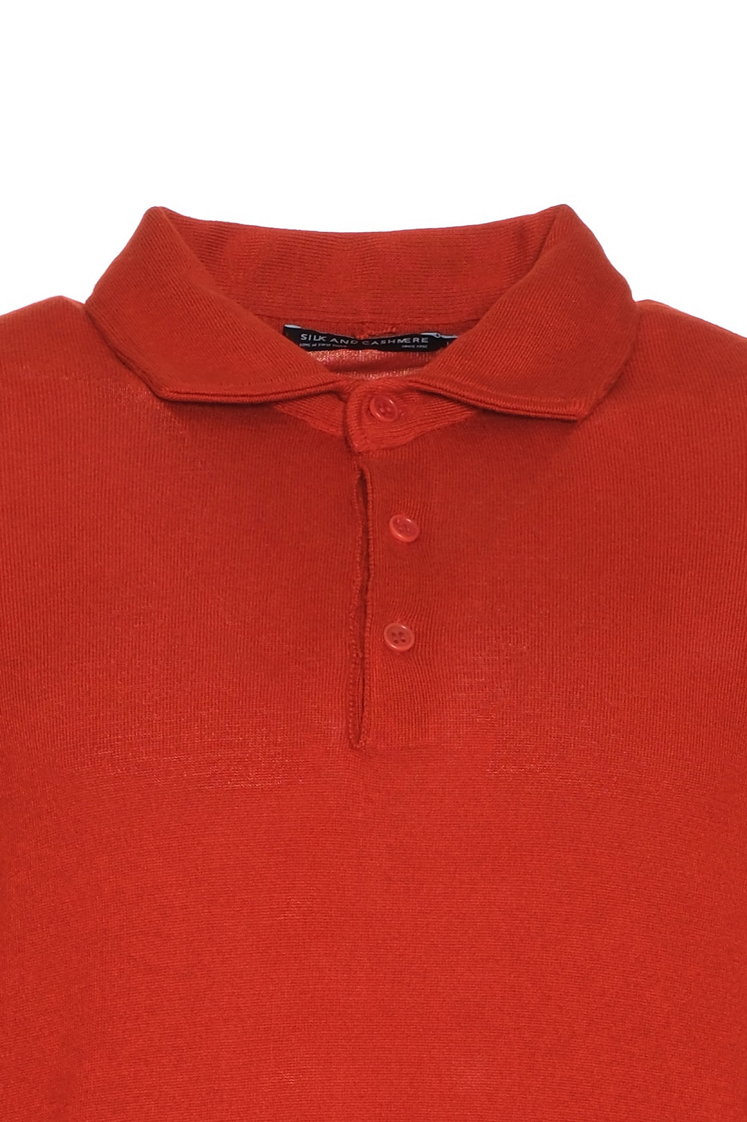 Kiremit İpek Kaşmir Utku Uzun Kollu Erkek Polo