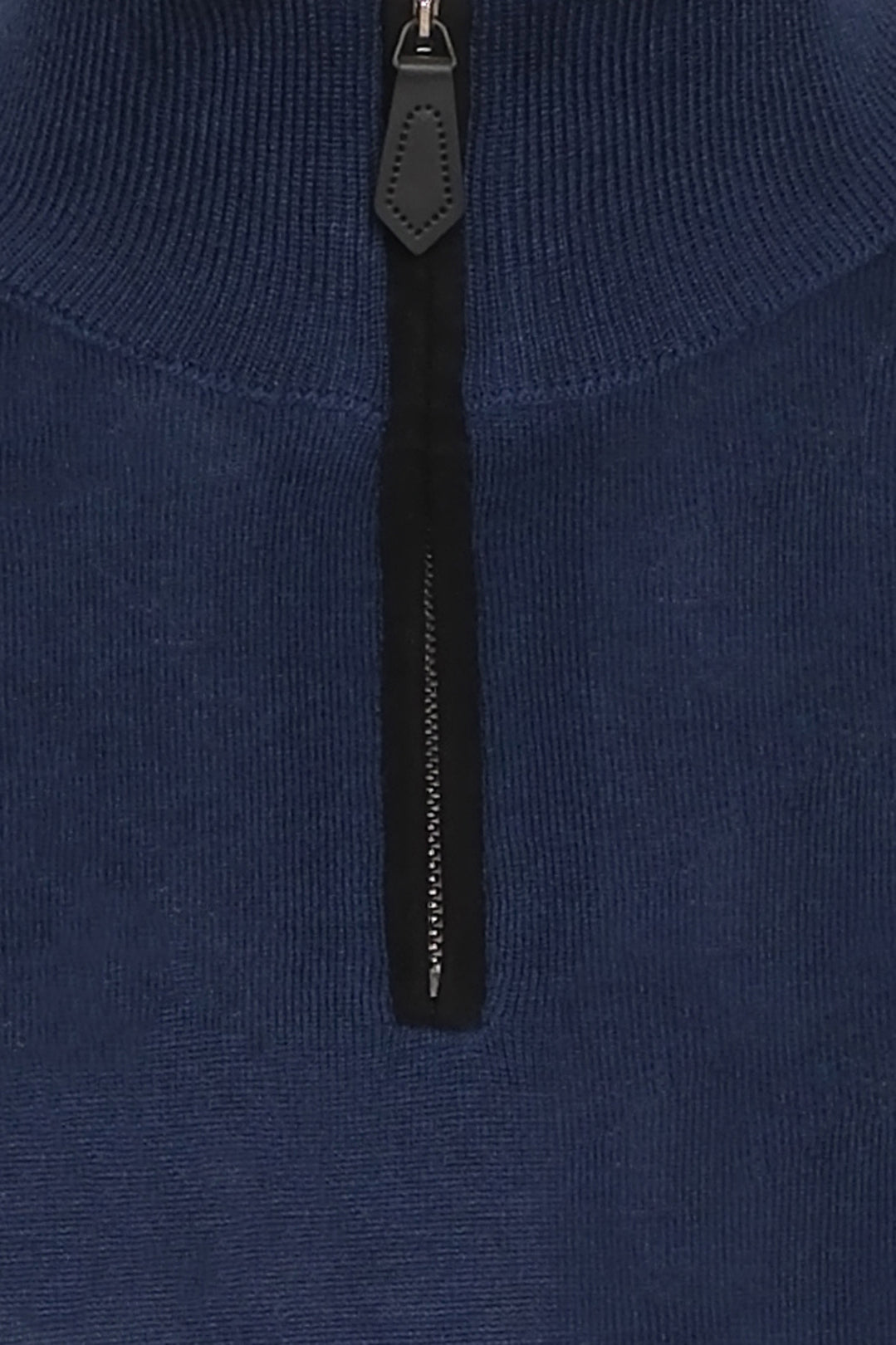 Lacivert İpek Kaşmir Utku Yarım Balıkçı Yaka Uzun Kollu Erkek Triko