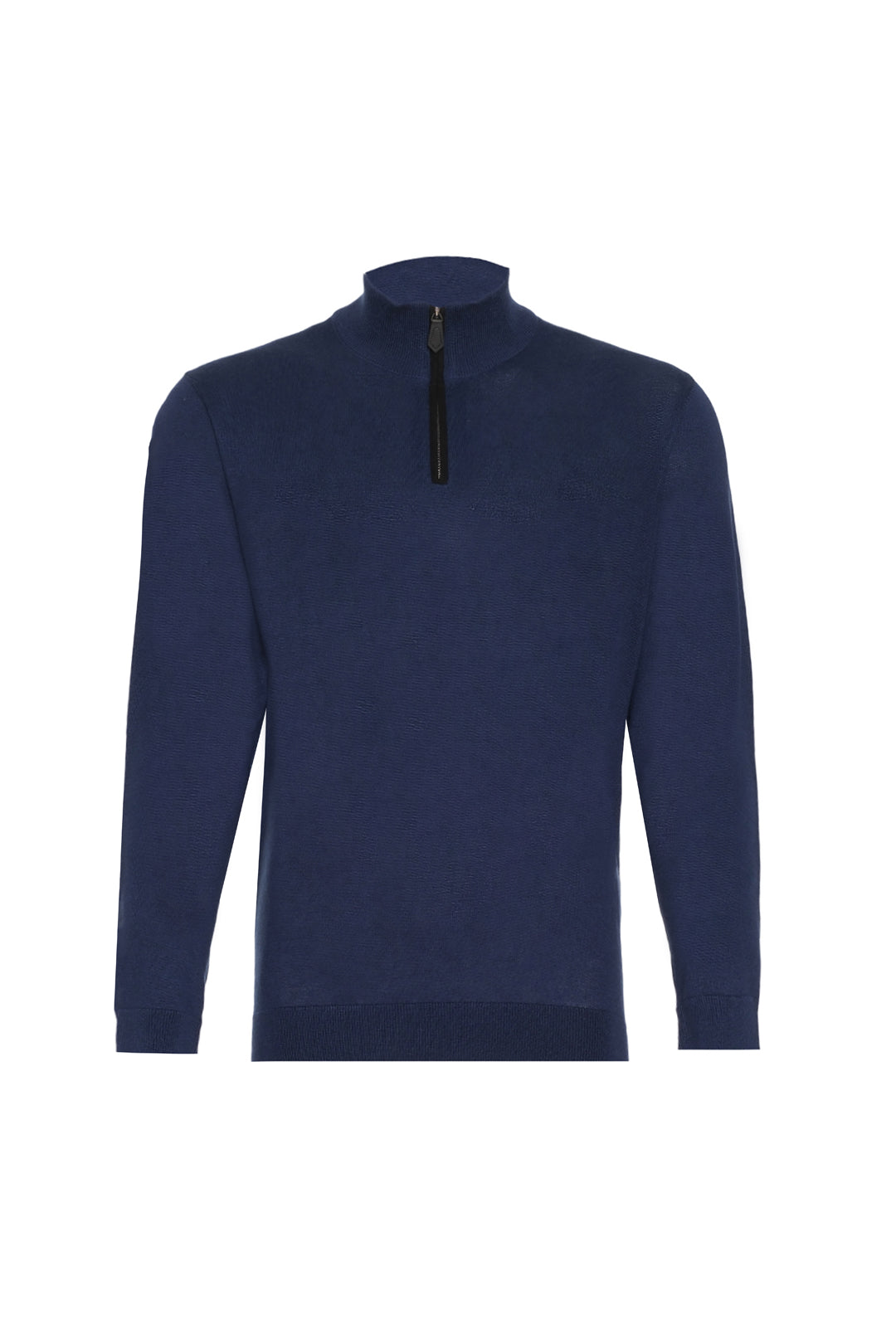 Lacivert İpek Kaşmir Utku Yarım Balıkçı Yaka Uzun Kollu Erkek Triko