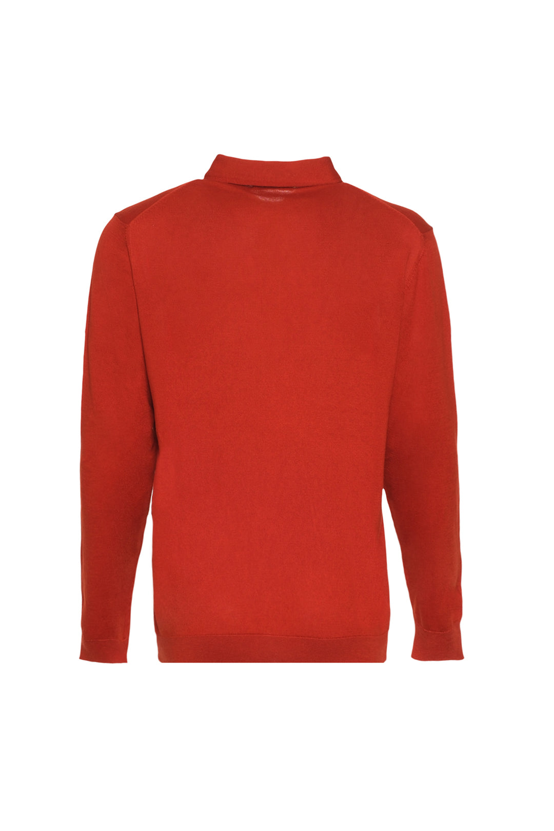 Kiremit İpek Kaşmir Utku Uzun Kollu Erkek Polo