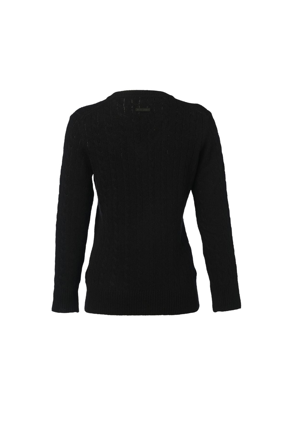 Siyah Kaşmir ve Yün Amelia Kadın Kazak