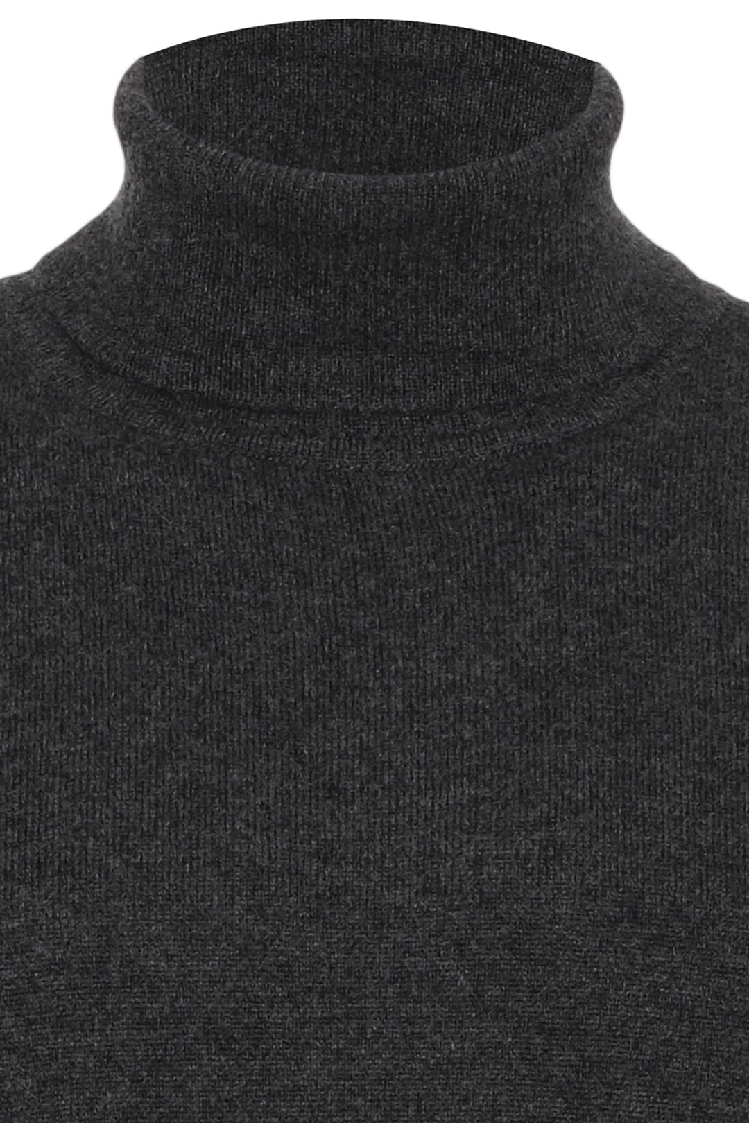 Antrasit Saf Kaşmir Balıkçı Yaka Uzun Kollu Erkek Kazak