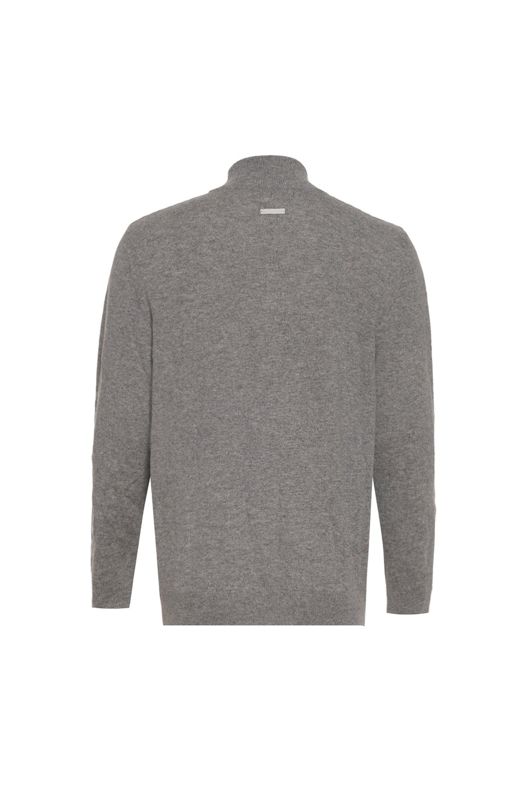 Orta Gri Melanj Saf Kaşmir Yarım Balıkçı Yaka Uzun Kollu Erkek Kazak