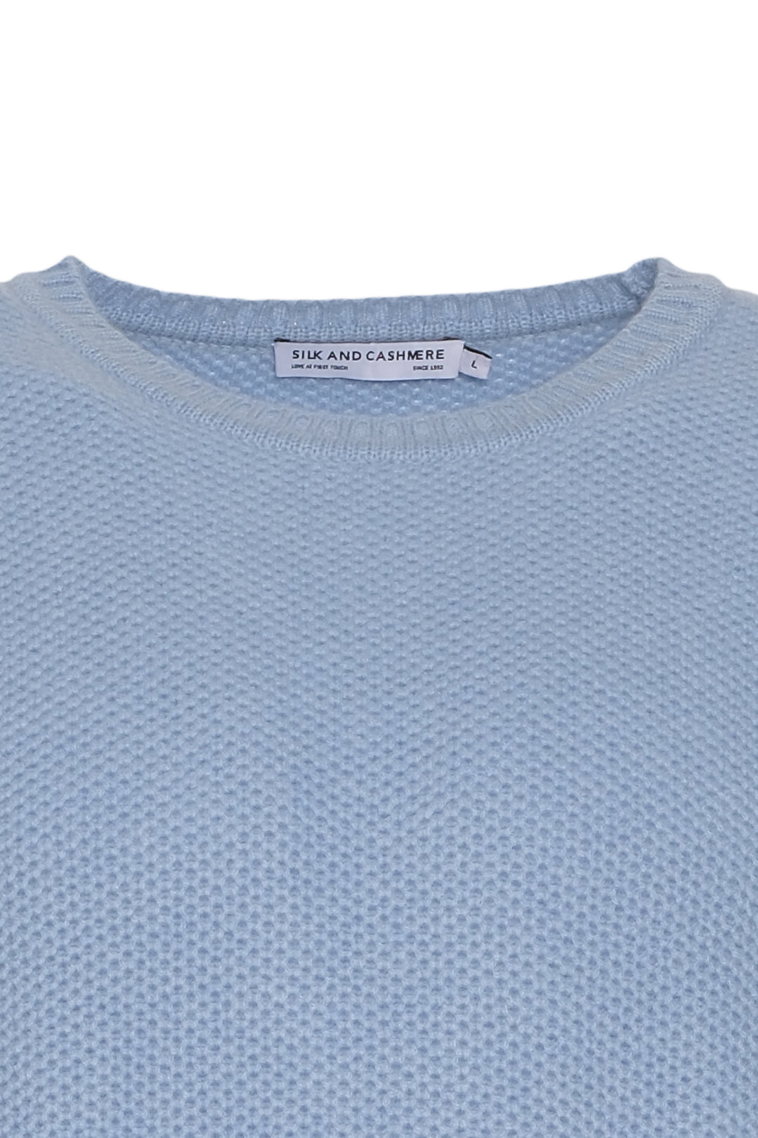 Mavi Tricennial Saf Kaşmir Pike Desenli Uzun Kollu Erkek Kazak