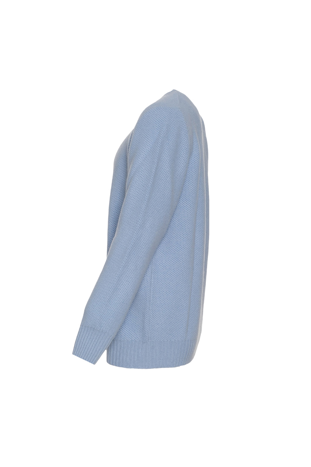 Mavi Tricennial Saf Kaşmir Pike Desenli Uzun Kollu Erkek Kazak