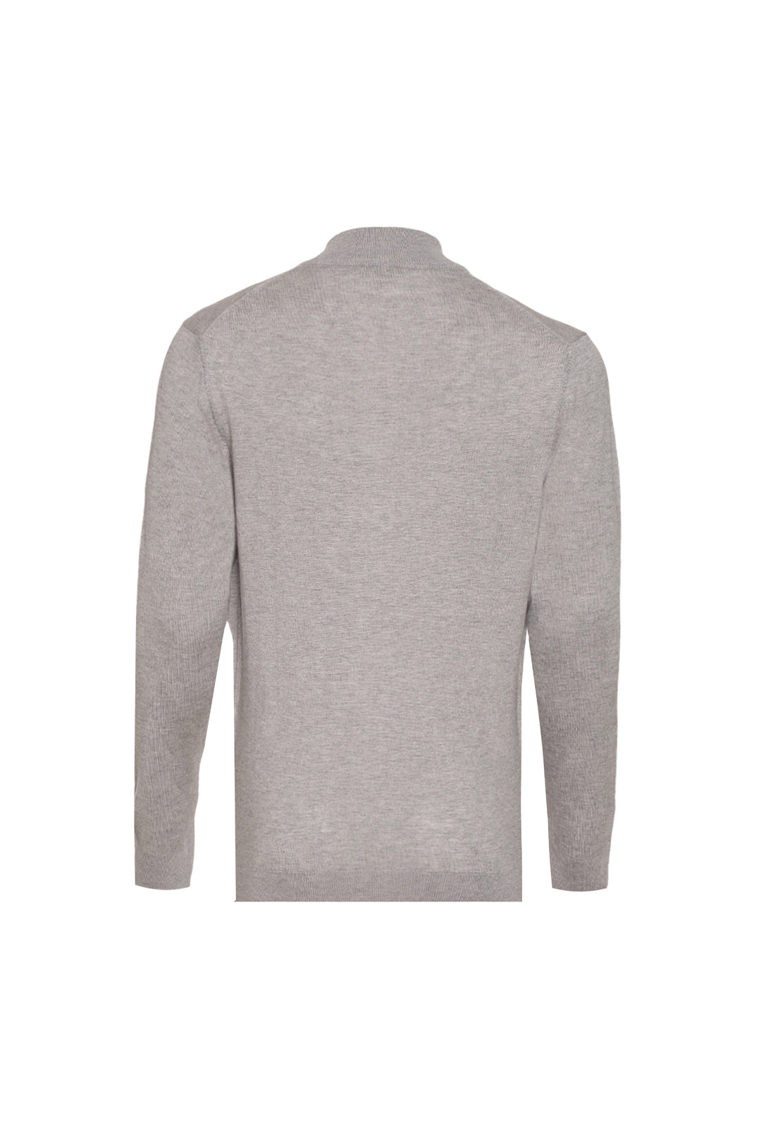 Açık Gri İpek ve Kaşmir Yarım Balıkçı Yaka Uzun Kollu Utku Erkek Hırka