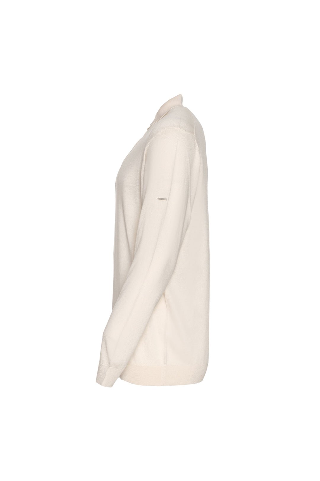 Ekru İpek ve Kaşmir Polo Yaka Uzun Kollu Utku Erkek Triko