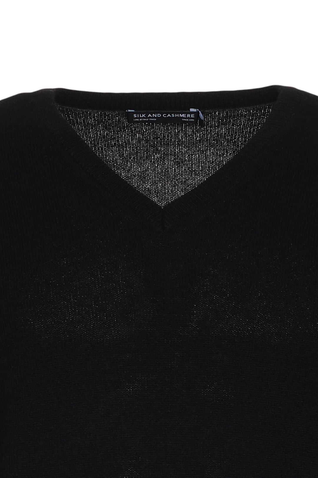 Siyah İtalyan Saf Kaşmir Franco V Yaka Erkek Kazak