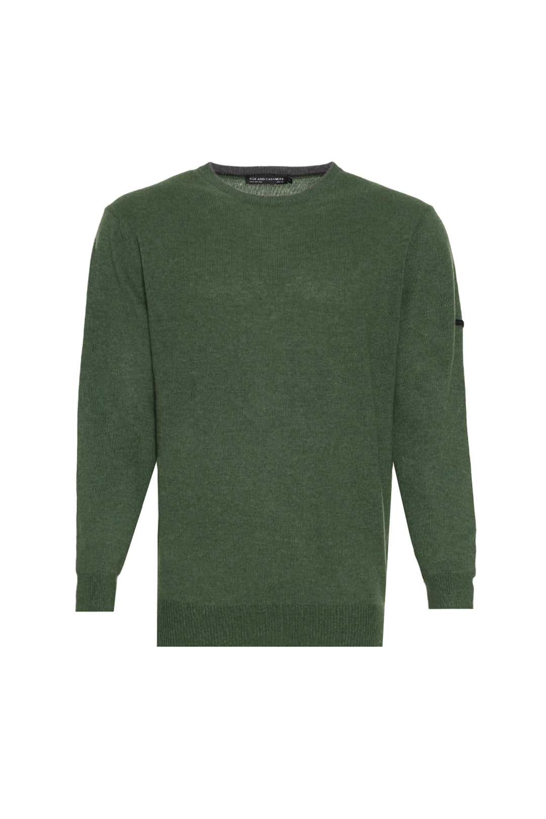 Yeşil İtalyan Saf Kaşmir Franco Bisiklet Yaka Erkek Kazak