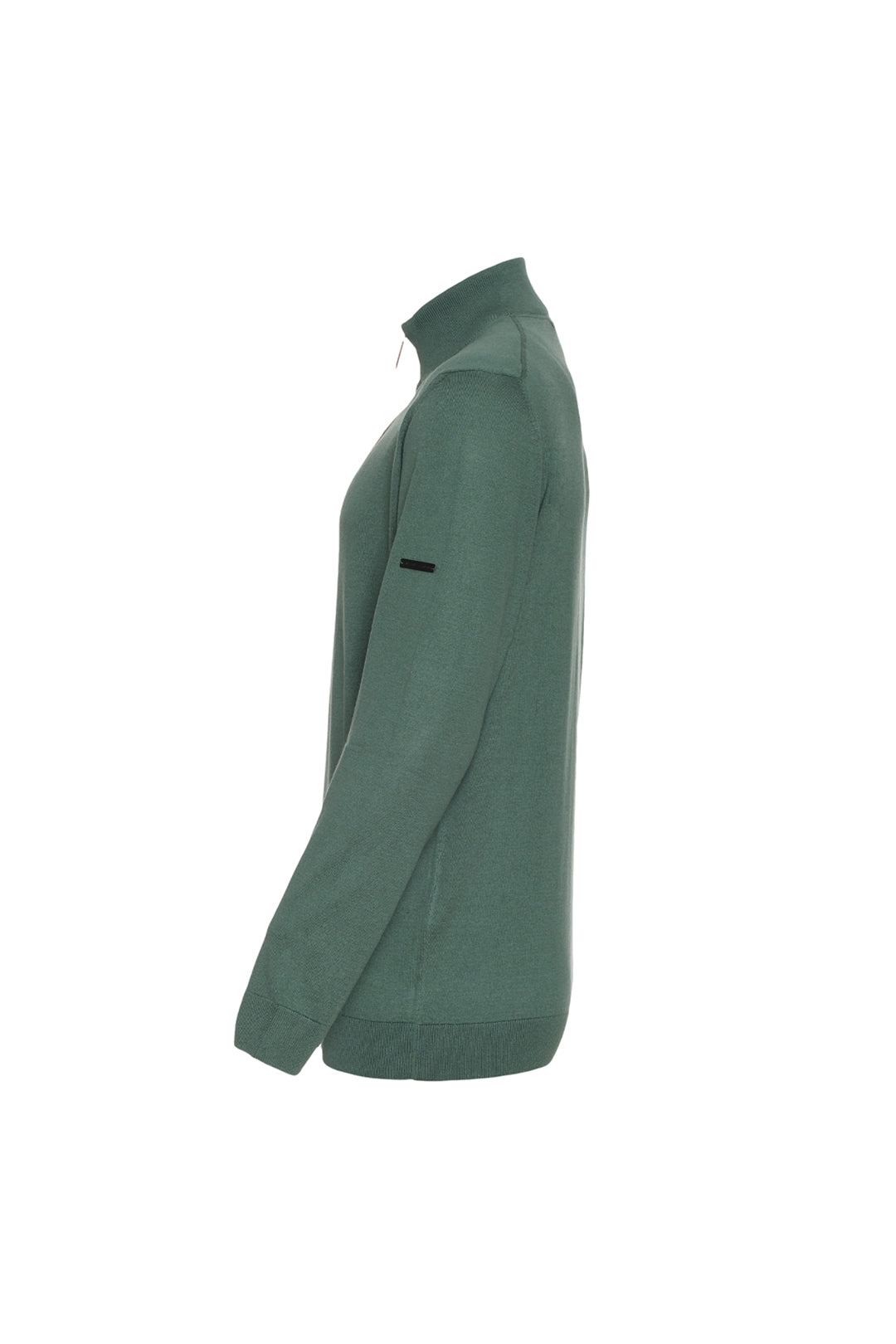 Yeşil İpek Kaşmir Utku Yarım Balıkçı Yaka Uzun Kollu Erkek Triko