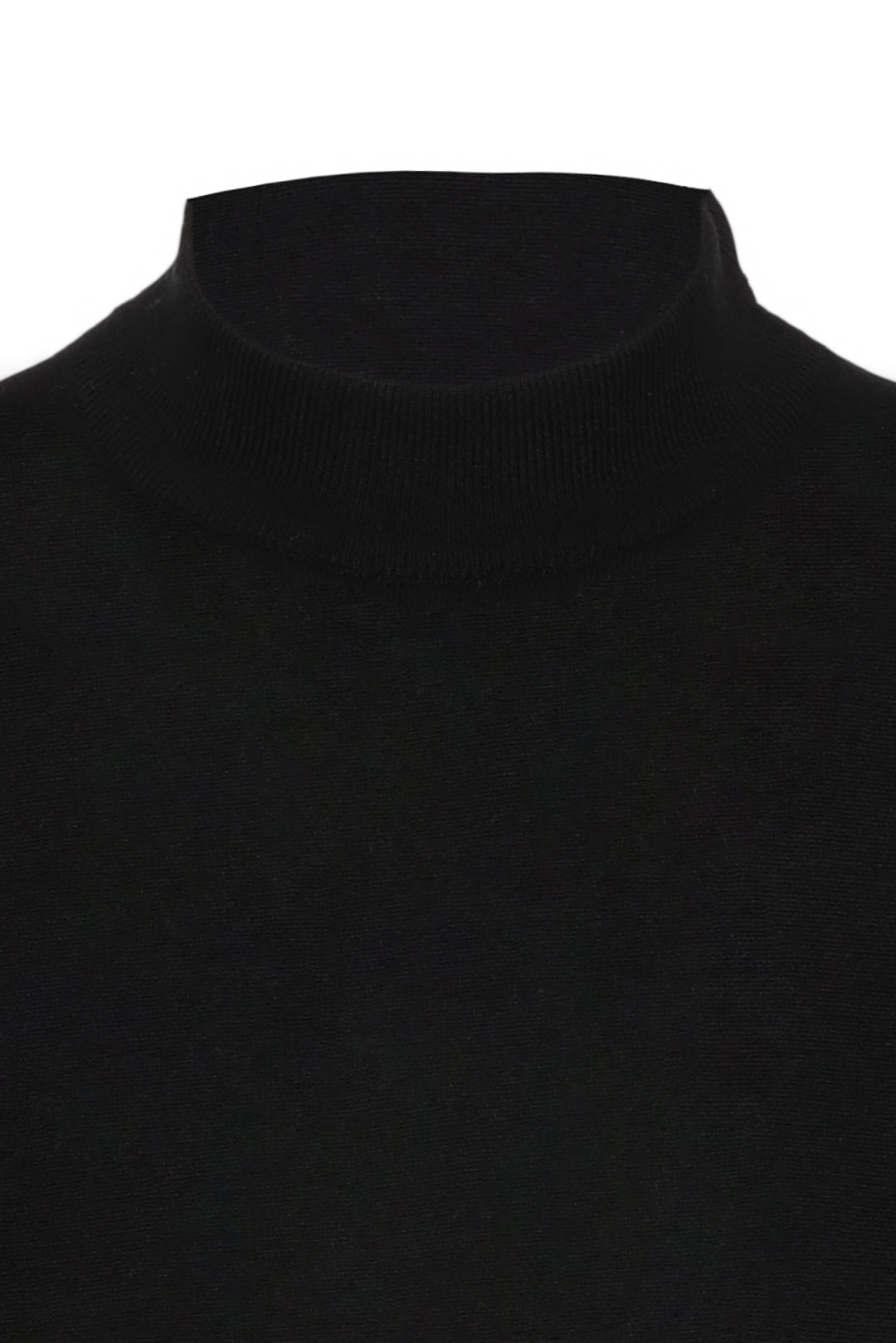 Siyah İpek Kaşmir Utku Yüksek Yaka Uzun Kollu Erkek Triko