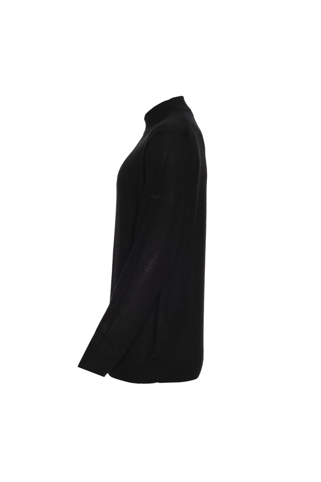 Siyah İpek Kaşmir Utku Yüksek Yaka Uzun Kollu Erkek Triko