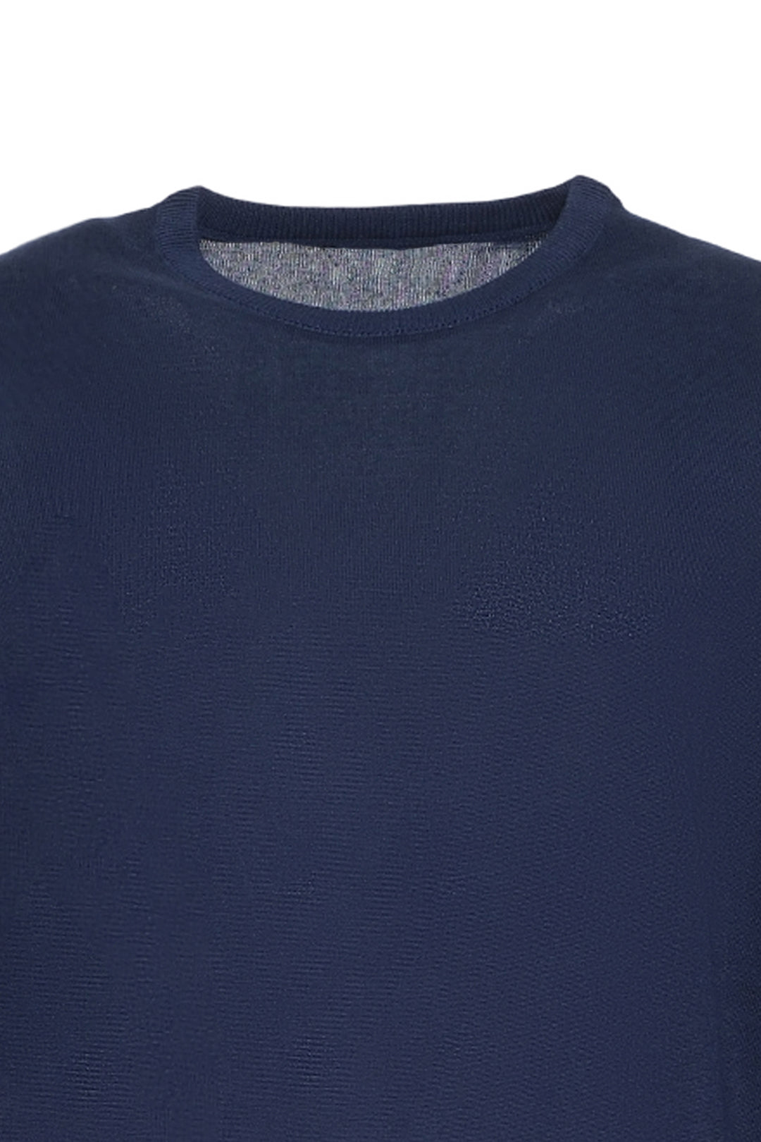 Lacivert İpek Kaşmir Utku Yuvarlak Yaka Uzun Kollu Erkek Triko