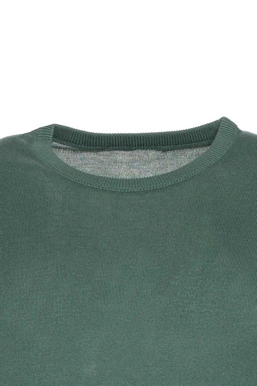 Yeşil İpek Kaşmir Utku Yuvarlak Yaka Uzun Kollu Erkek Triko